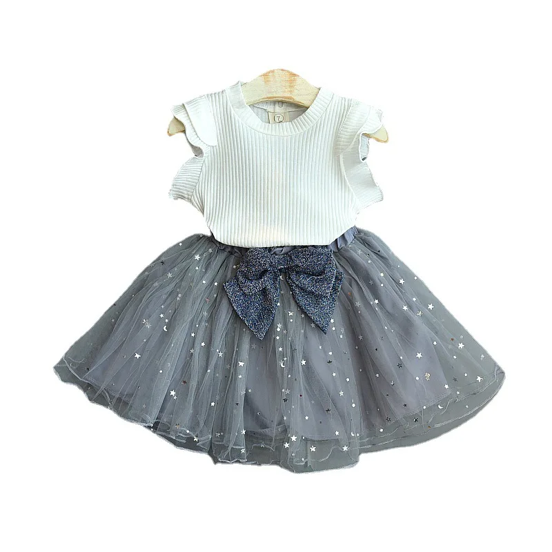 

Children's Clothing Suits For Girls 2021 New Summer Style Fashion Sleeveless Vest Tutu Skirts 2 PCS Kids Clothes Sets