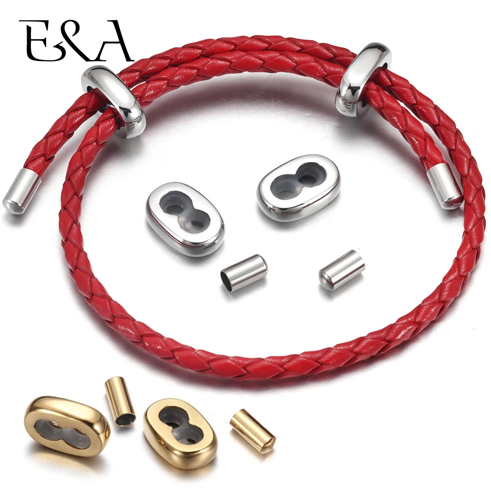 Концевые колпачки из нержавеющей стали 18 К для регулируемых браслетов фурнитура