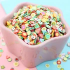 1000 искусственная Бриллиантовая глина, кусочки, Мультяшные фрукты, цветы, рисунок, разноцветное Смешанное наполнение для творчества, дизайн ногтей