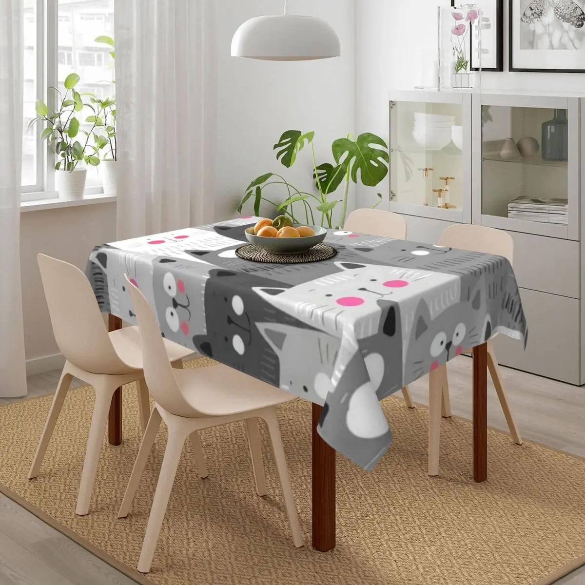 Картины многих милых кошек прямоугольная скатерть для журнального столика