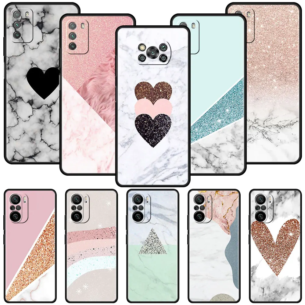 

Rose Gold Pink Glitter Soft Capa For Xiaomi Redmi Note 9S 9 10 8 Pro K40 9C 7 9A 8T 7A 8A 6A 10S Case Tpu Phone Cover