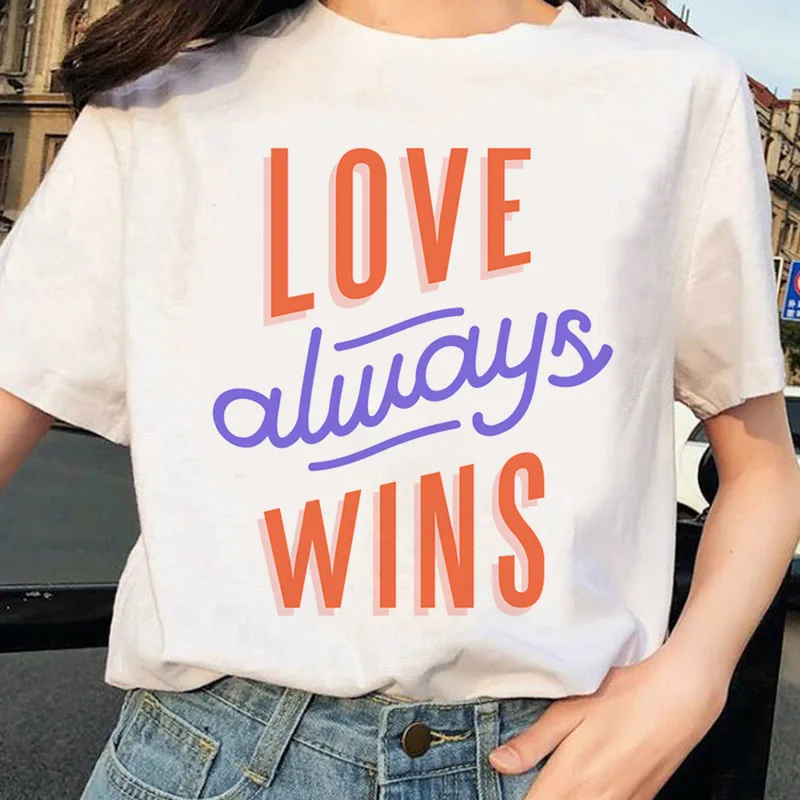 2020 женская футболка с надписью love wins для лесбиянок геев ЛГБТ надпись Love Wins Ullzang
