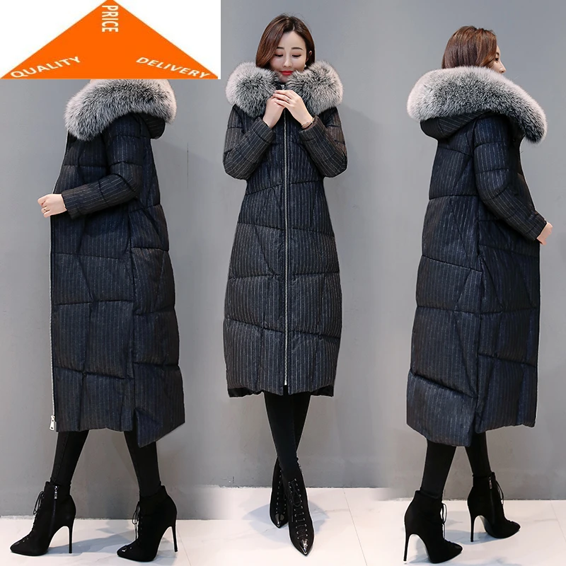 

+ Winter Female Large Fox Fur Hooded Clothes 2020 Thick Warm 20% Duck Coat Women's Down Jacket Hiver 909996