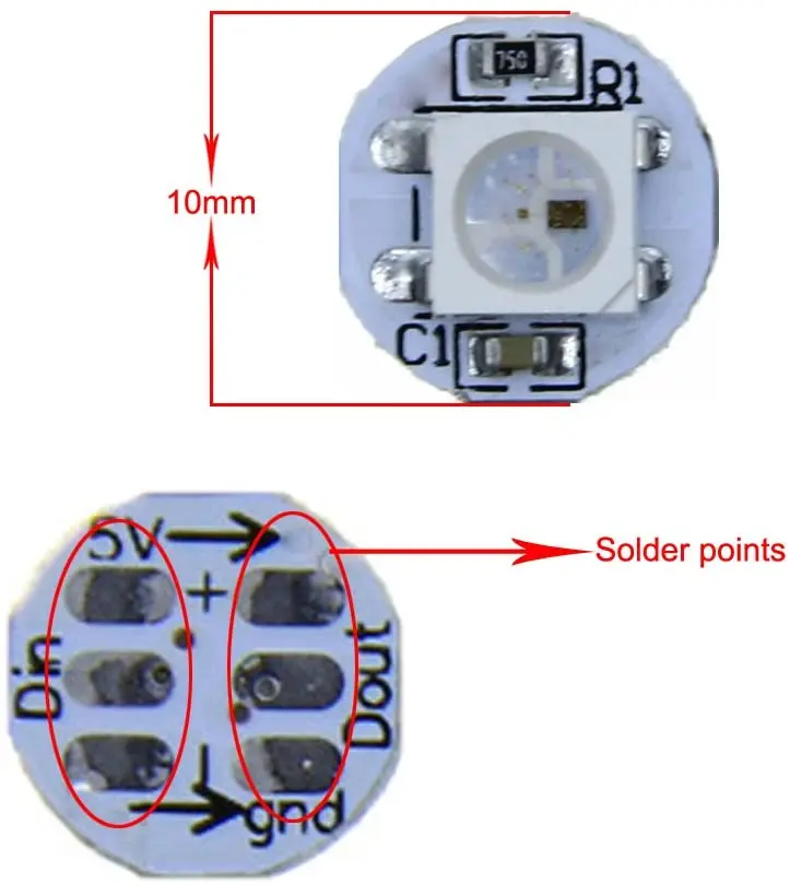Светодиодный точечный светильник WS2812B 100 шт. 5050 RGB SMD радиатор печатная плата 1