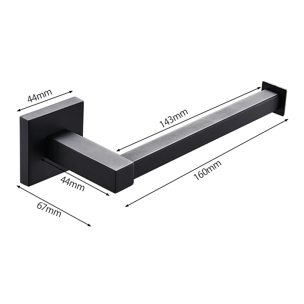 Квадратный держатель для туалетной бумаги из нержавеющей стали матовая черная
