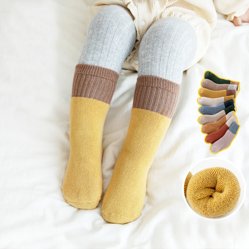 

Детские яркие осенне-зимние новые махровые толстые мягкие дышащие Теплые цветные носки для новорожденных мальчиков