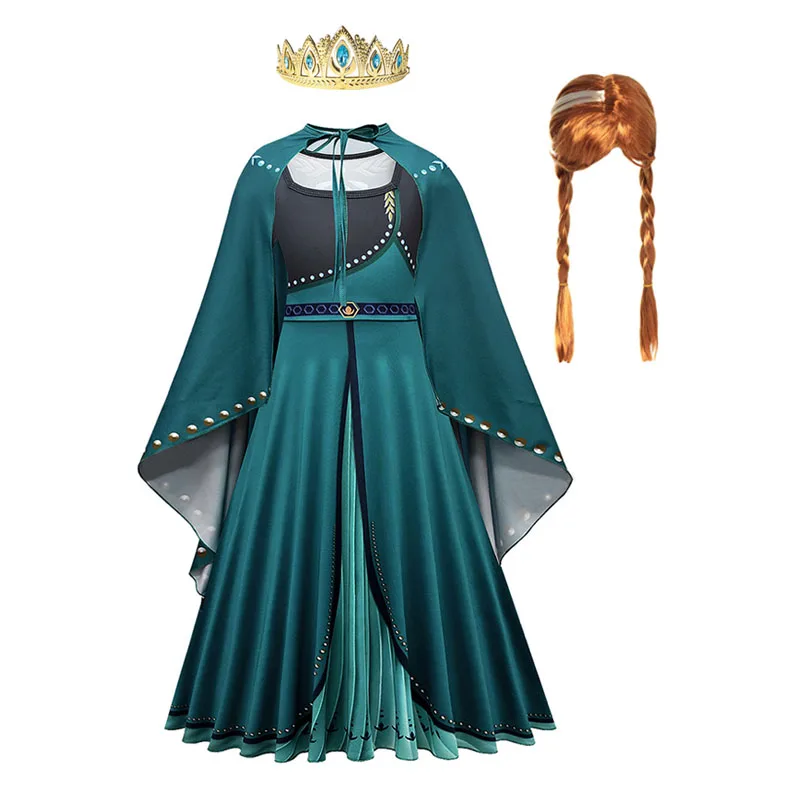 Frozen Disney Elsa Anna 2 Dress Girls Princess Carnival Party Halloween Cosplay Costume Snow Queen Vestido Children Clothing |