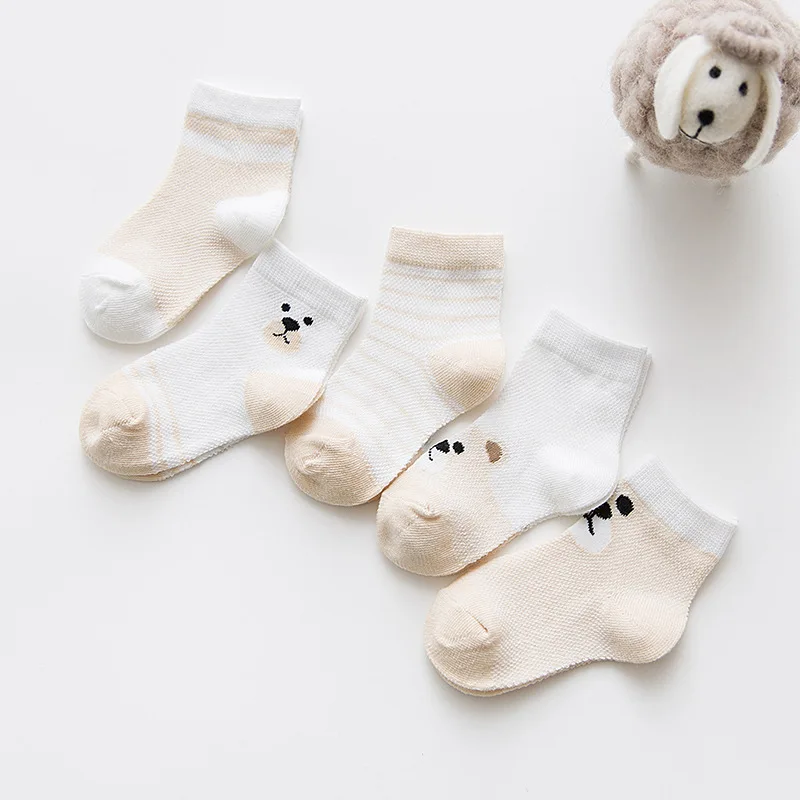 

5 Pairs/Lot Baby Soft Cotton Socks Newborns Infant Cute Cartoons Babies Lovely Mesh Socks For 0-24 Month Boy Girl Kids Gift