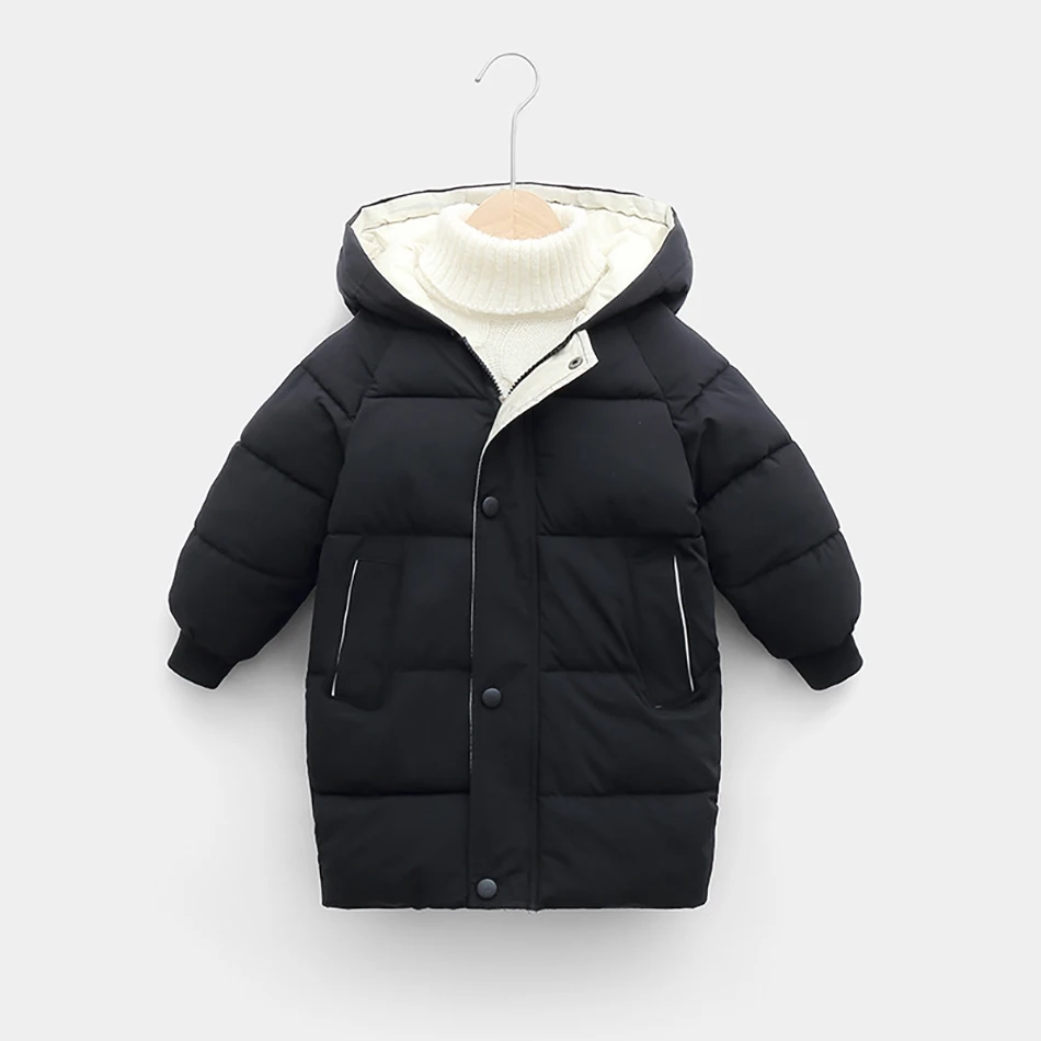 

Children's Down Coat Winter Teenage Baby Boys Girls Cotton-Padded Parka & Coats Thicken Warm Long Jackets Toddler Kids Outerwear
