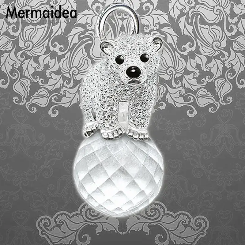 Подвески в виде кристаллов белого медведя модные ювелирные изделия с серебряным
