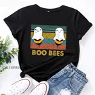 2021 Летняя женская футболка с милым рисунком с надписью BOO с принтом пчелы футболки с круглым вырезом, футболки с короткими рукавами мягкие премиум-класса, женская футболка, топы
