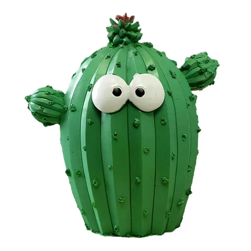 

Resin Saving Pot Cartoon Cactus Money Box Lovely Home Desktop Ornament Birthday Kids Gift Random Color