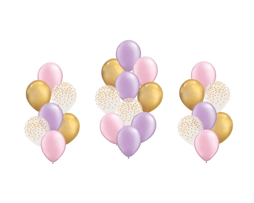 24 шт. розовые фиолетовые золотые латексные воздушные шары прозрачные с золотым