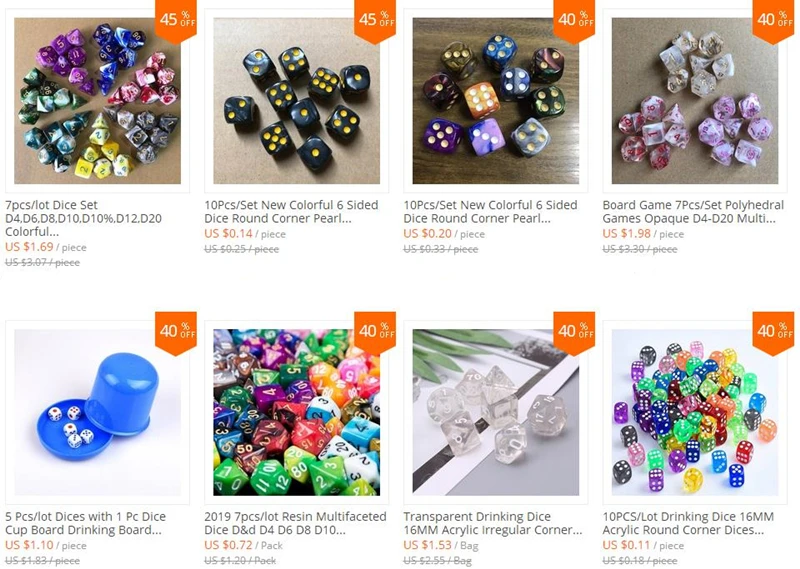 7 шт./лот набор игральных костей D4, D6, D8, D10, D10%, D12, D20 красочные аксессуары для настольных игр, DnD, RPG