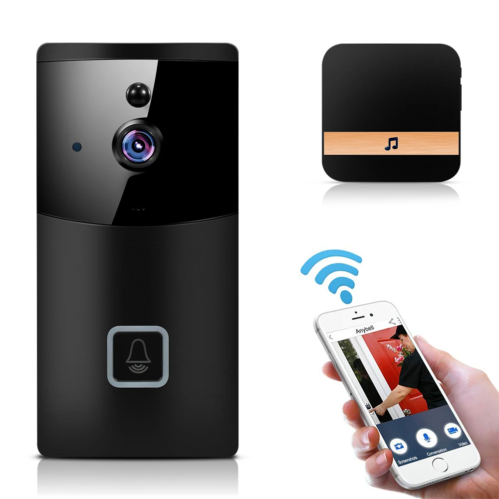 Умный беспроводной 2,4G WiFi дверной Звонок ip видеосвязь HD 1080P видеокамера с Wi-Fi детектор движения ночного видения Видео дверной телефон