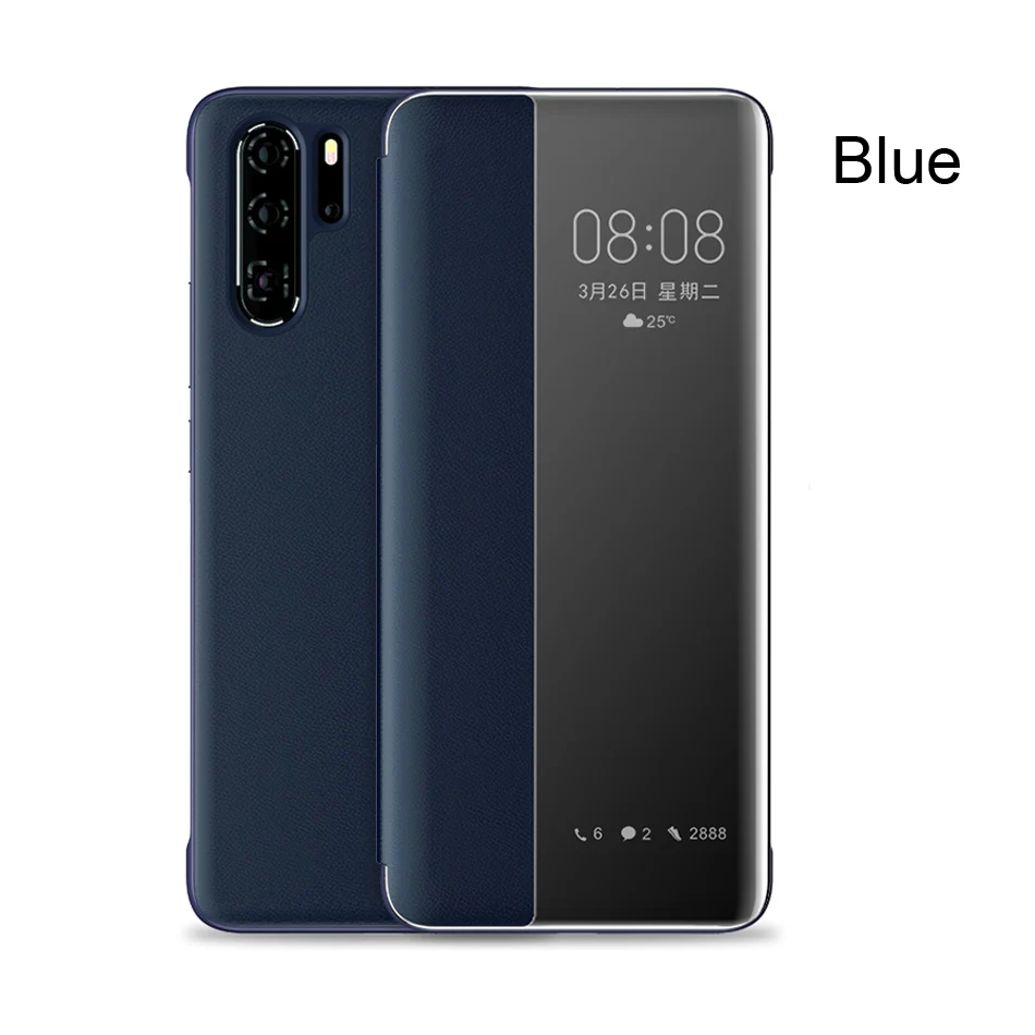 Роскошный кожаный флип-чехол для huawei P30 P20 Lite Pro Honor 8x противоударный чехол для huawei mate 20 Pro 20 X Smart View чехол - Цвет: blue