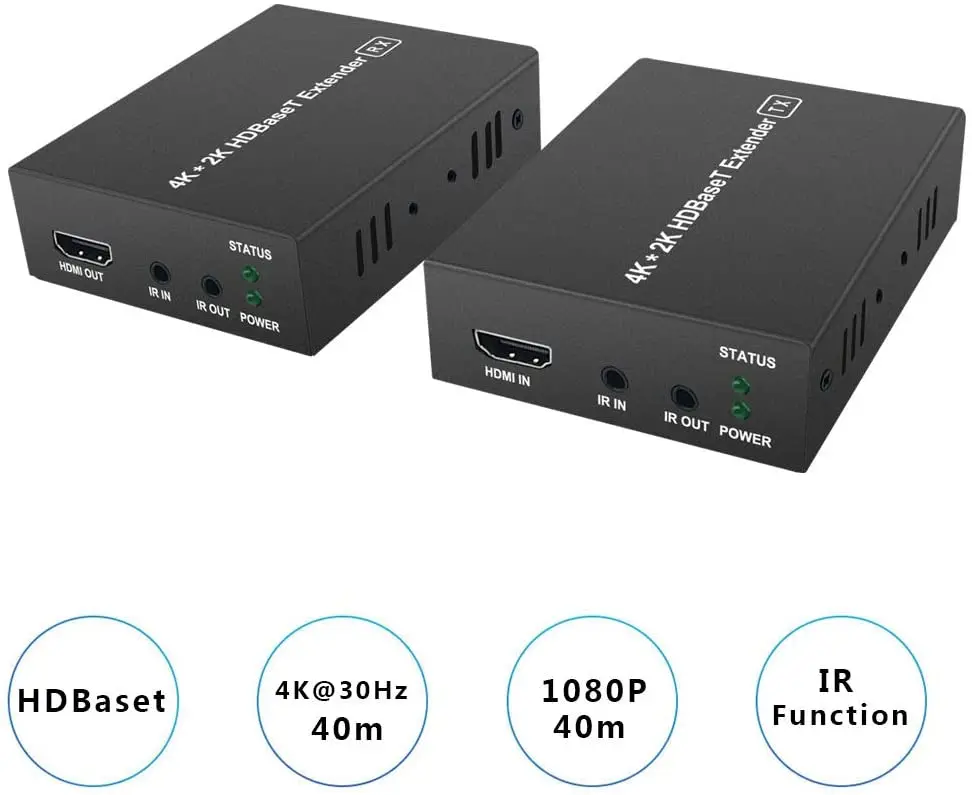 4k HDMI-удлинитель HD-Baset 4K @ 30 Гц (40 м) 1080P 60 (70 более Cat5e/6/7 поддержка YUV 4:4:4 и