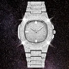 Дропшиппинг Новинка 2021 ледяные ролевые хип-хоп часы с бриллиантами мужские серебряные стальные мужские Кварцевые водонепроницаемые часы Relogio Masculino