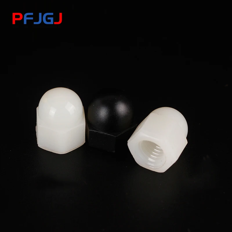 Peng Fa DIN1587 RoHS M3 M4 M5 Черно-Белая нейлоновая гайка пластиковые колпачки декоративные