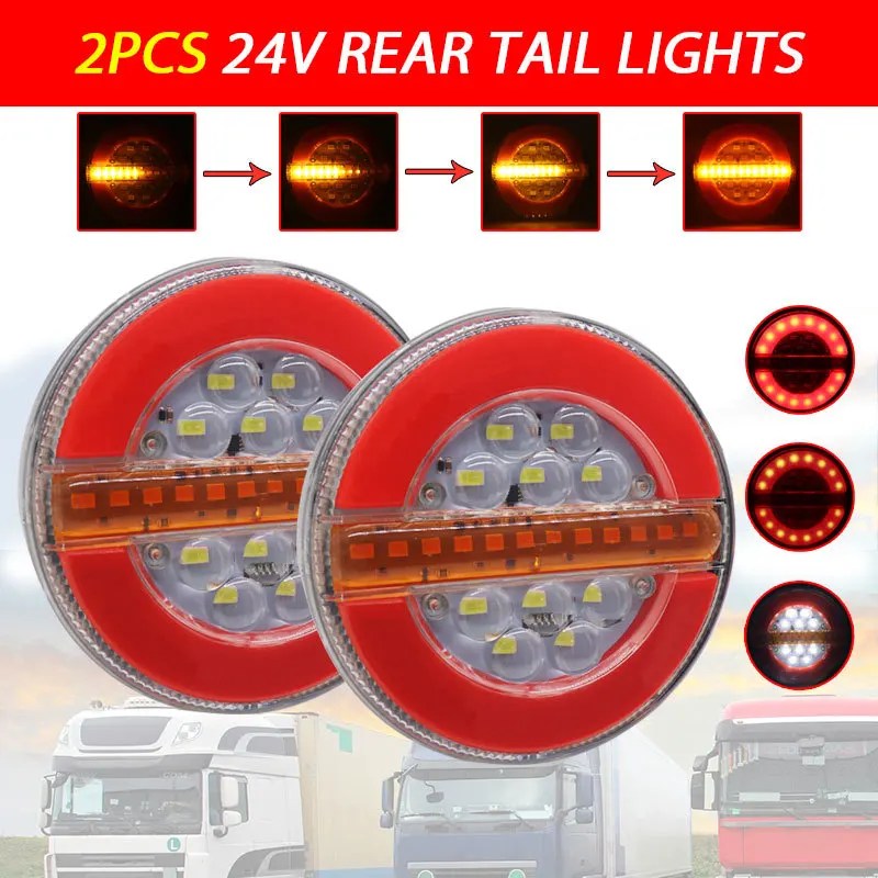 

2 шт. 24 в 4 дюйма светодиодный задний светильник для прицепа грузовика стоп-сигнал DRL поворотный фонарь стробоскосветильник автомобиля лодки автобуса фургона каравана