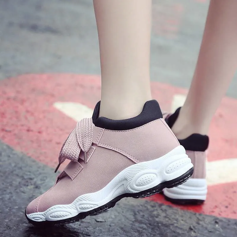 

Chunky Shoes Woman Sneakers Platform Pink Sneakers Women New Lace-Up Casual Sport Shoes Baskets Femme Sneakers with High Sole
