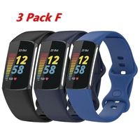 361013 pack replacement silicone rubber band strap wristband bracelet for fitbit charge 5 small or large size
