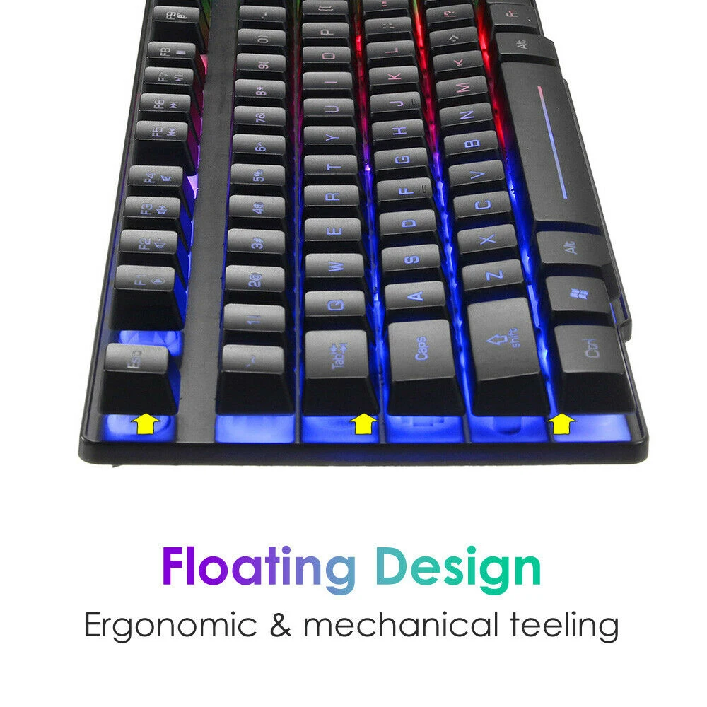 

USB Interface Keyboard Kit corded keyboard Gaming Keyboard Floating Design Keyboard for USB Interface Computer For PC Laptop