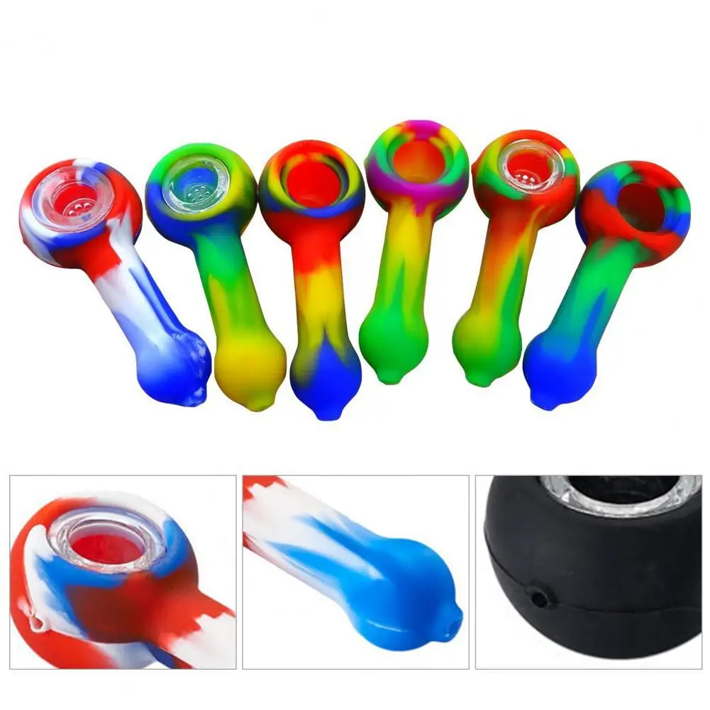 

Курительная чаша курительная трубка цветная термостойкая курительная трубка силиконовая небьющаяся маленькая дымовая трубка Курительные...