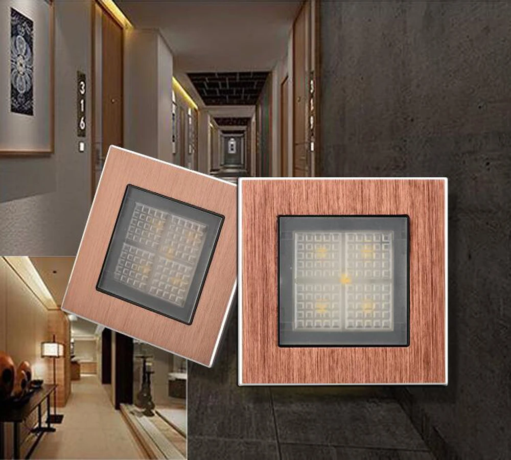 Лестничный светильник настенный светодиодный 3W + лампы ступенчатая лампа