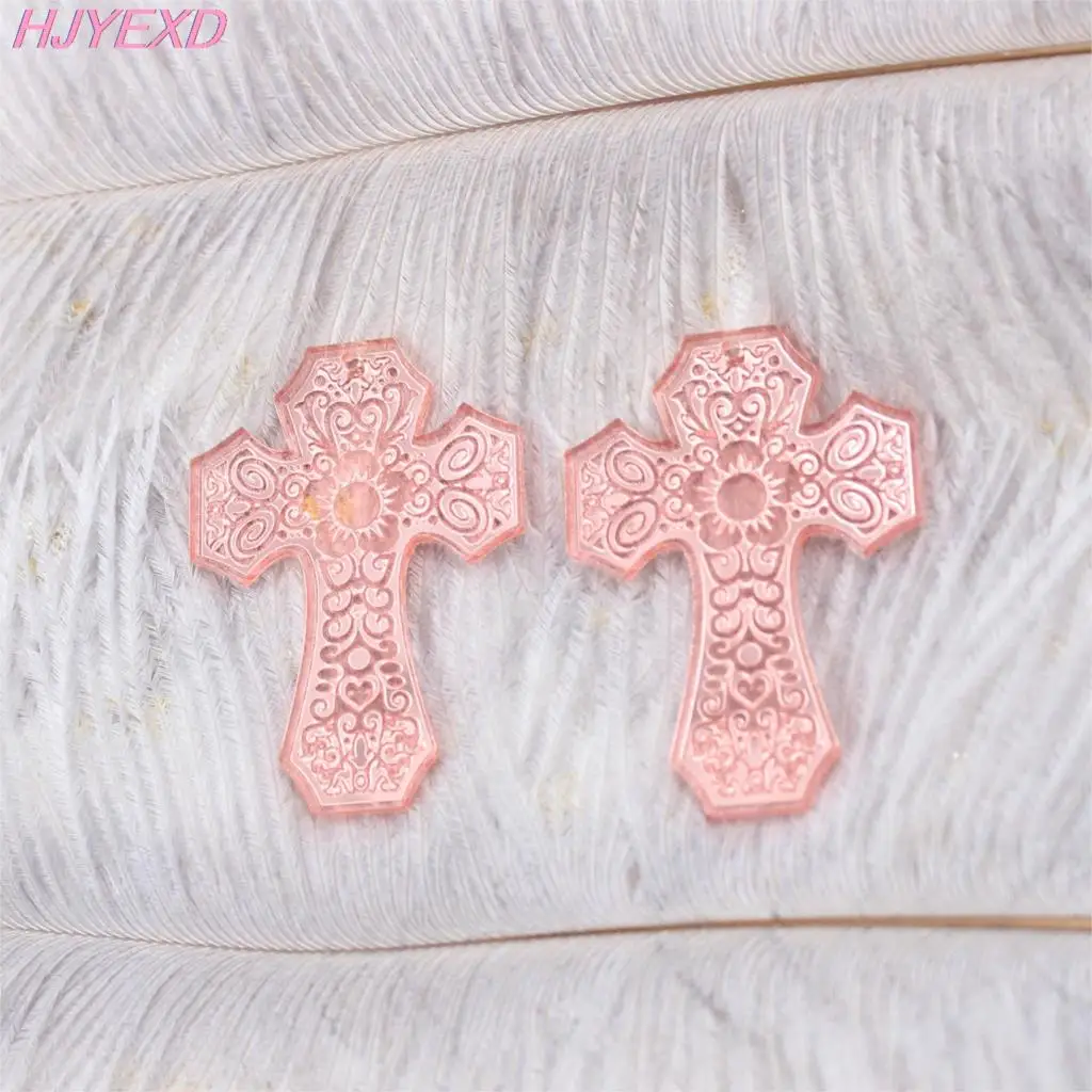 Акриловые серьги в виде креста диаметром 38 мм/50 мм зеркальный лазерный вырез под