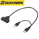 Компьютерные Кабели USB SATA 7 + 15pin к USB 2,0, кабель адаптера для 2,5 HDD ноутбука, жесткого диска, драйвера, хоста, аксессуары, Прямая поставка