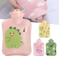 cartoon hot water bottle with plush cover multipurpose water filled hand warmer practical winter supplies hanw88