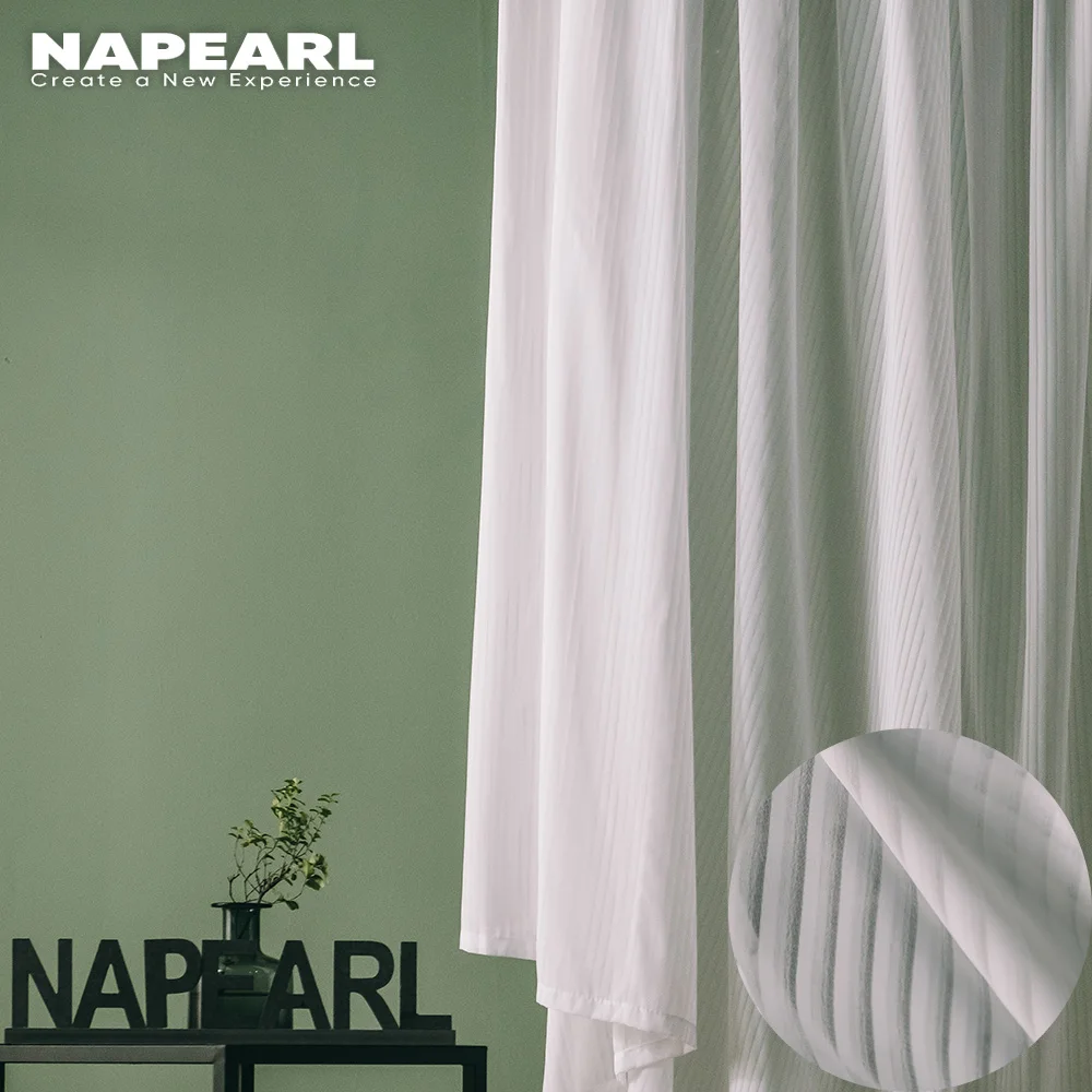 NAPEARL 1 шт. Тюль с полосатым дизайном, элегантные современные занавески для спальни, гостиной, домашнего декора, простые и универсальные.