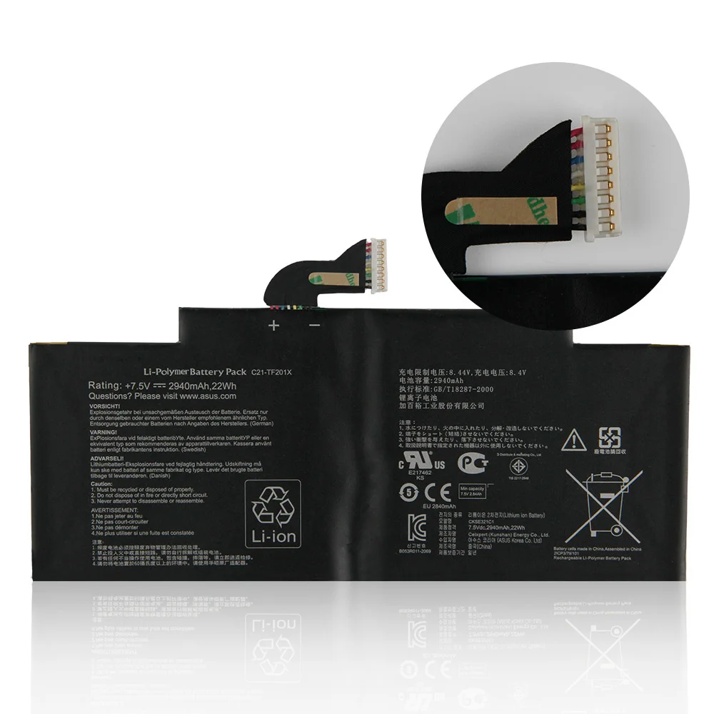 Оригинальная запасная батарея C21 TF201X для ASUS Transformer Pad TF300 TF300T TF300TG TF300TL Tablet Battery