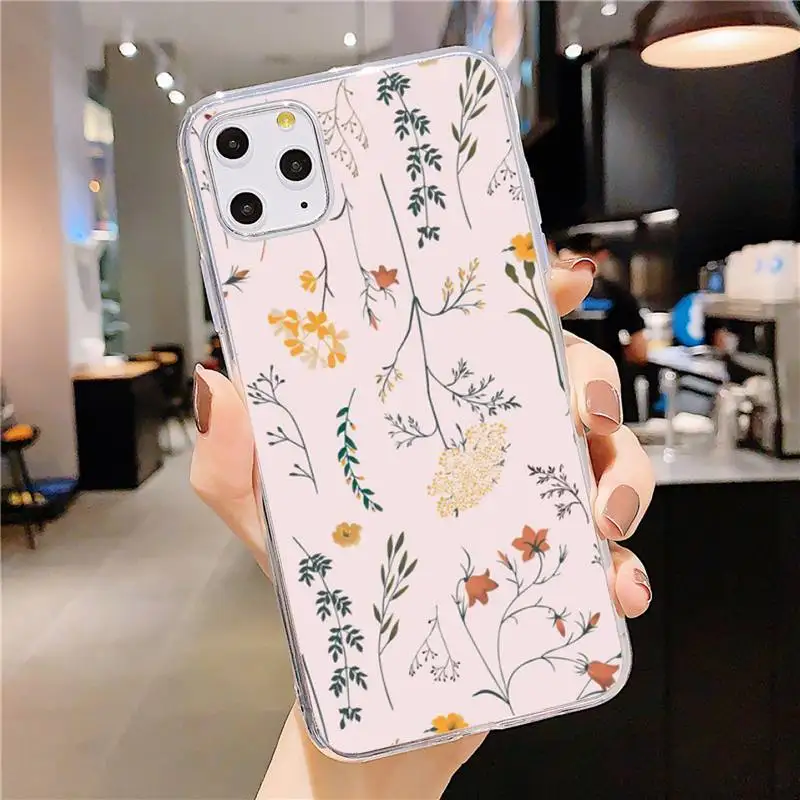 

Dried flowers retro watercolor Phone Case Transparent soft For iphone 5 5s 5c se 6 6s 7 8 11 12 plus mini x xs xr pro max