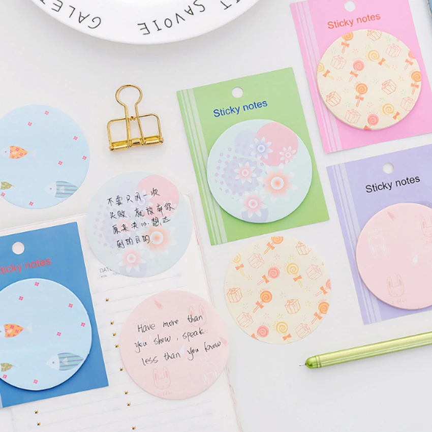 

1 упаковка, креативные канцелярские принадлежности в Корейском стиле, милые красочные круглые Стикеры для записей, Стикеры для заметок, укр...