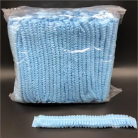 100pcspack 19 inches disposable non woven hat protective cap dust proof workshop hats bluewhitepink degradable