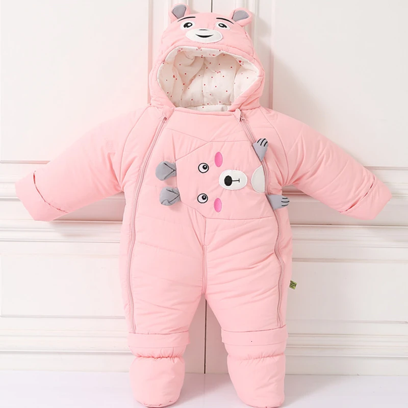 Детский зимний пуховой комбинезон для мальчиков и девочек зимняя теплая парка