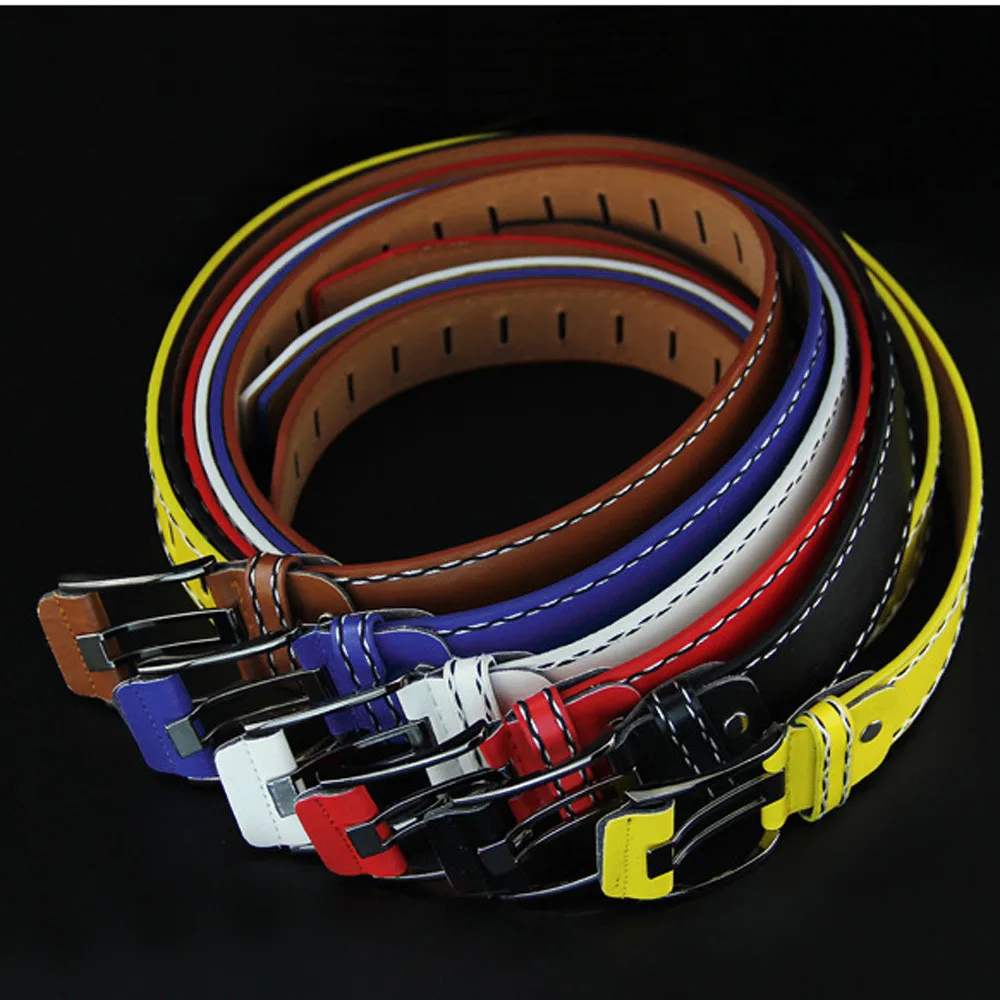 Fashion Men Belt Casual Leather Smooth Girdle Buckle Waistband Leisure Business Work Strap Newly Style мужские#50 | Аксессуары