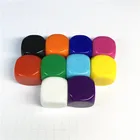50 штук, 10 видов, Цвета акриловые 16 мм Разноцветные пустые кости закругленными уголками Обучающие реквизит Игры Настольные игры аксессуары математические инструменты