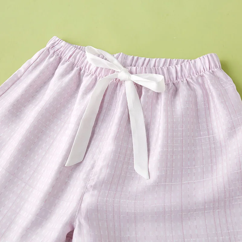 2020 New Tencel Lyocell Simple Pink Short Sleeve Shorts Piyamas Mujer women sleepwear pyjama Cozy Loungewear Woman Pijama Set | Женская