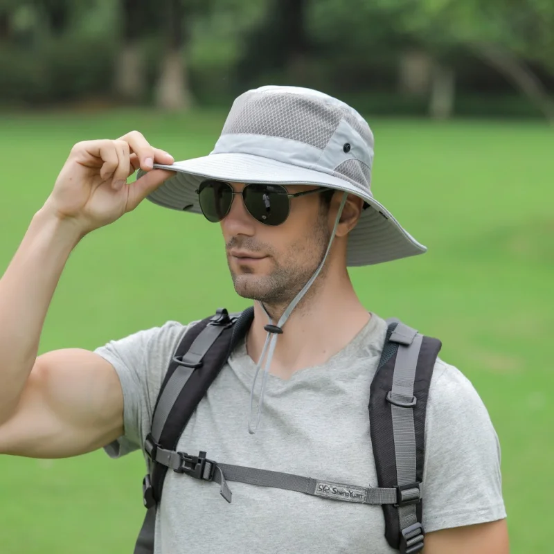 

Men Fishing Hats Camping Hiking Hunting Caps Breathable Sun Hat Bucket Flap Cap Outdoor Soprts Cycling Wide Brim Cap
