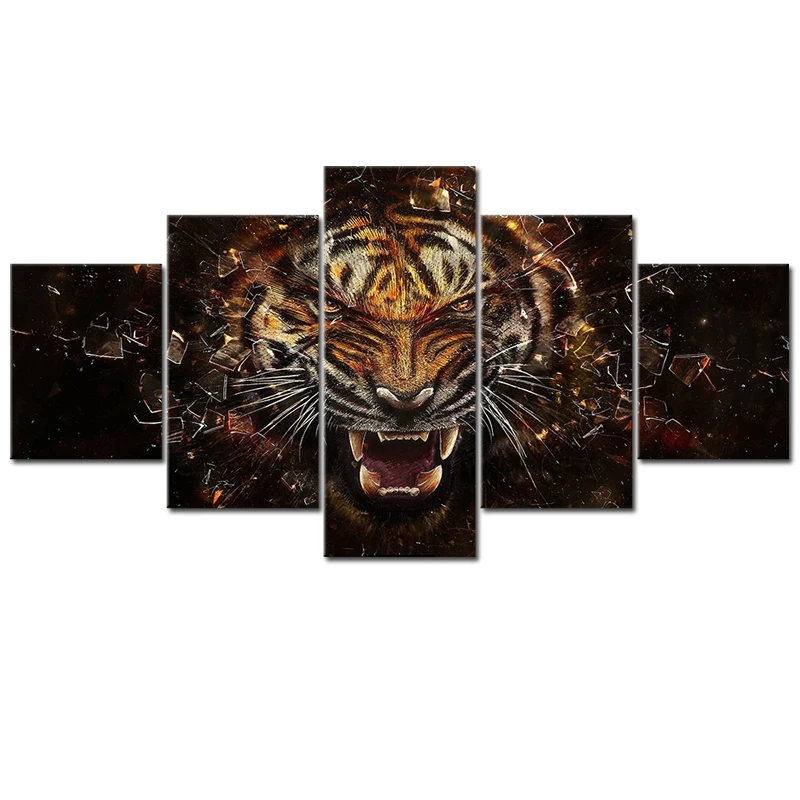 Картина маслом на холсте с изображением тигра | Дом и сад