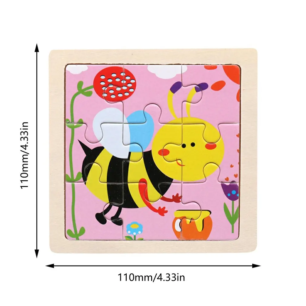 

Hot Sale 9 Slice Kids Puzzle Toy Animals and Vehicle Wooden Puzzles Jigsaw Baby Educational Learning Toys for Children Gift