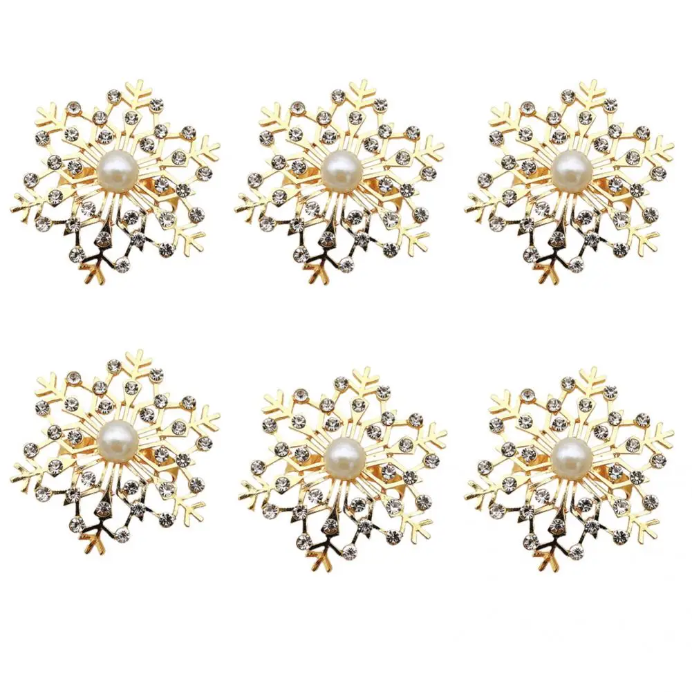 

Alloy 6Pcs/Set Unique Wear-resistant Alloy Napkin Buckle Hard to Fade Towel Ring Durable for Banquet