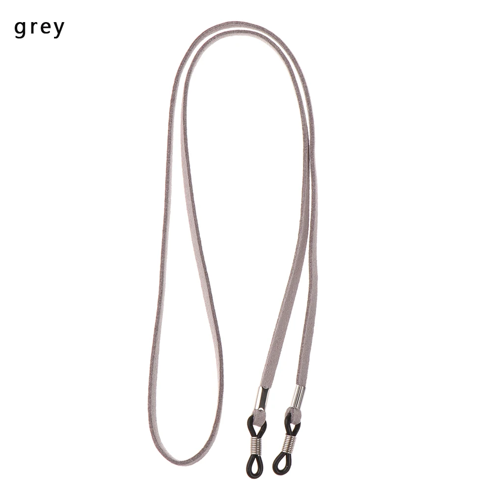 grey HOOH цветные кожаные очки, ремешок для шеи, веревочная лента, 4 цвета, 1 шт., кожаный шнурок для очков, регулируемый держатель для очков - Цвет: grey