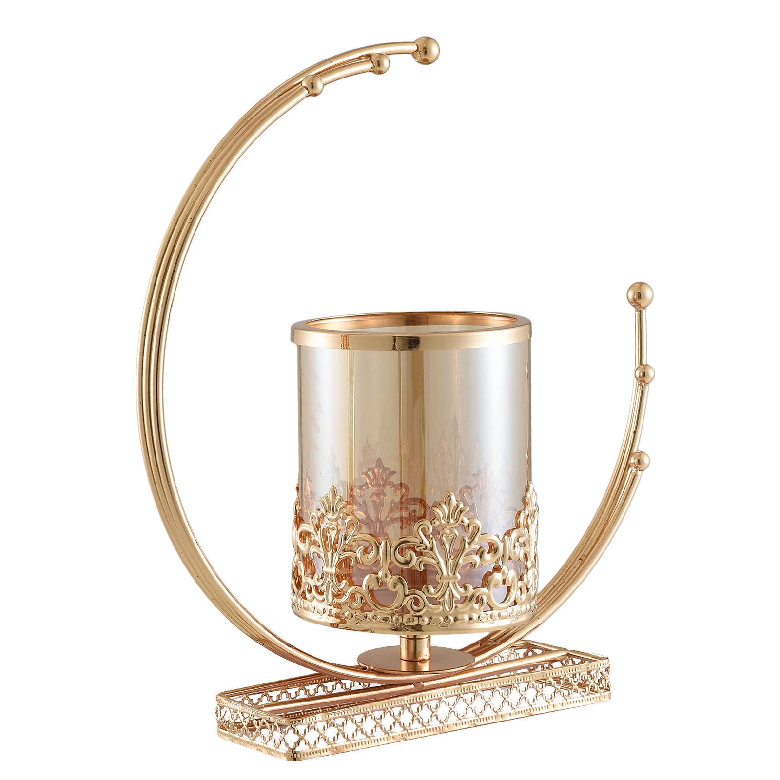 

Candlestick Holder Golden Centerpiece Crafts Home Hotel Decor