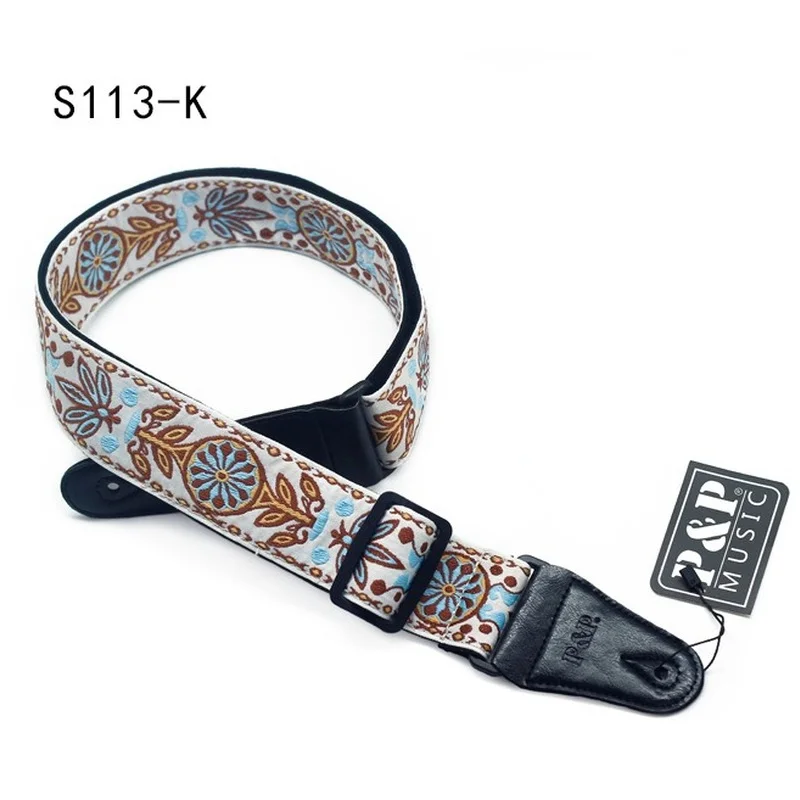 

Embroidered Guitar Strap National Style Shoulder Strap Ribbon Musical Instrument Strap Guitar Strap Instrument Guitar Part
