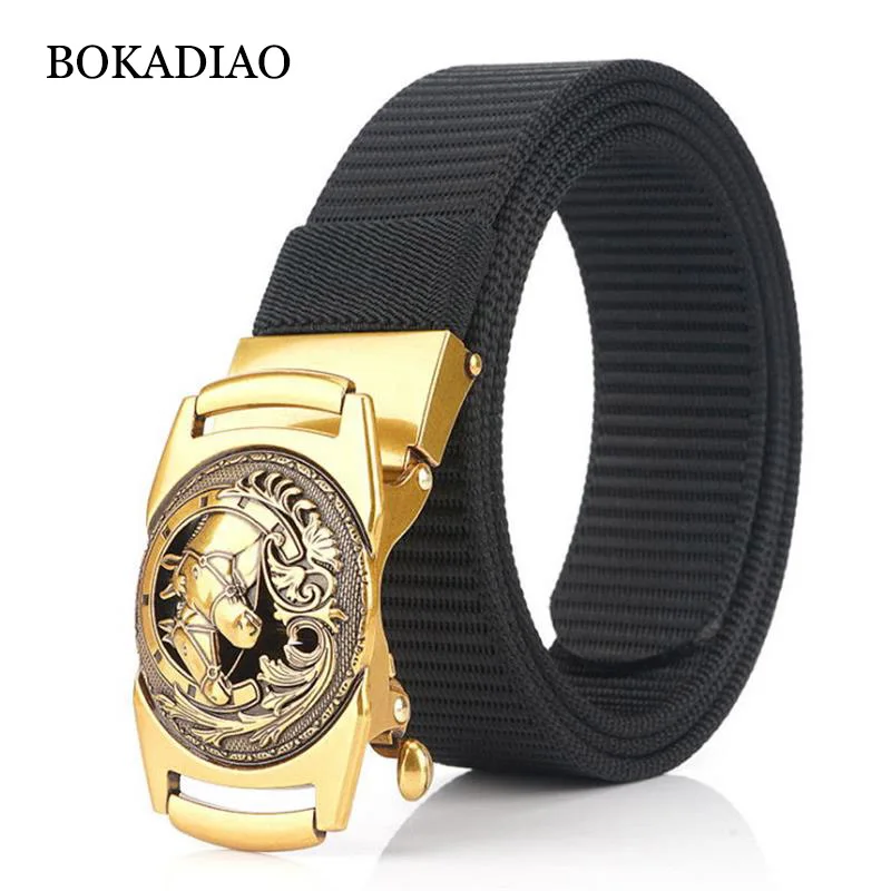 Нейлоновый ремень BOKADIAO роскошные металлические ремни с автоматической пряжкой