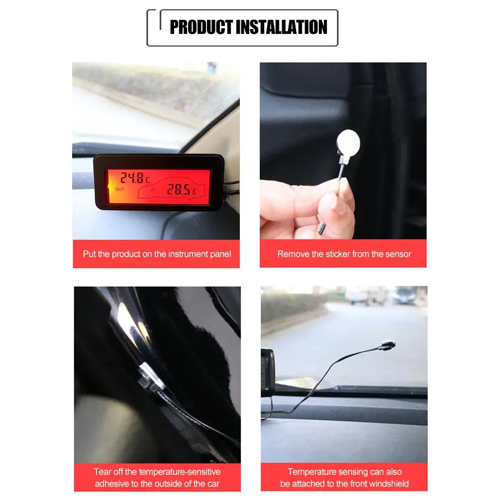 Мини-термометр с ЖК-дисплеем 12 В | Автомобили и мотоциклы